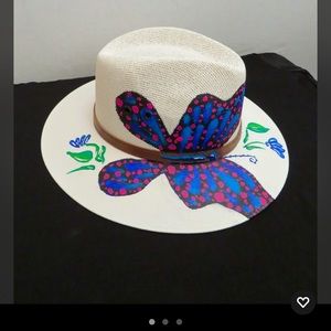 Mexican hand-painted butterfly hat